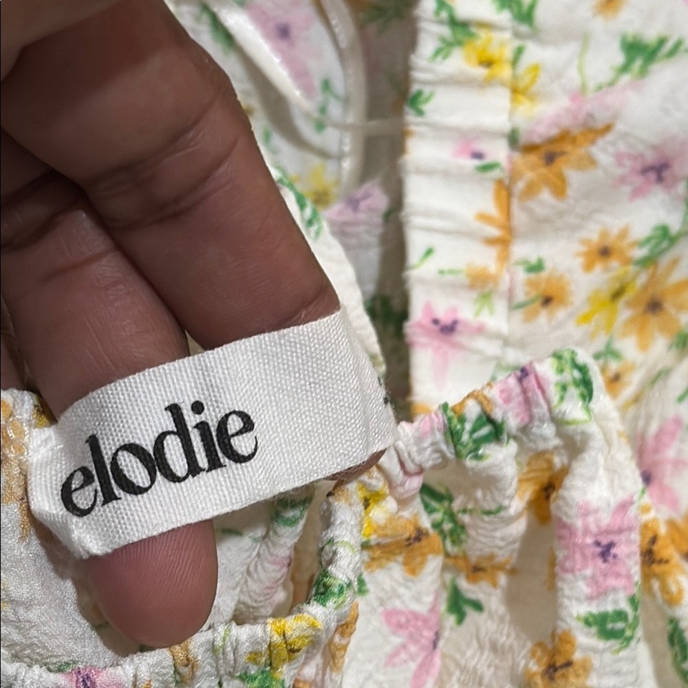 Elodie Floral Puff Sleeve Blouse in Yellow and Pink ruched - Picture 4 of 9